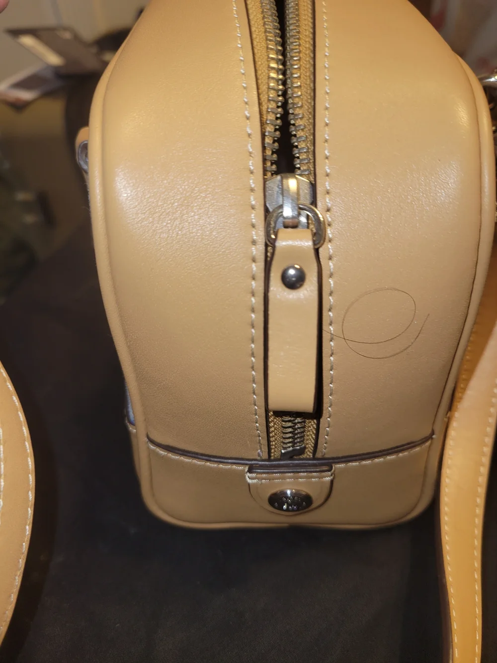 LRL Floral Canvas and Tan Leather Satchel